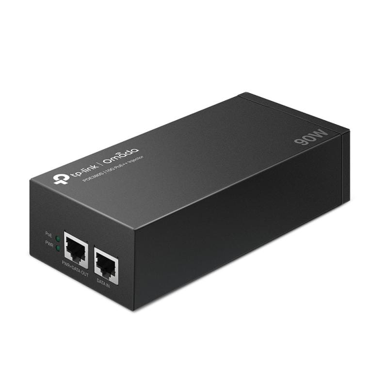TP-Link Injector PoE TP-Link POE380S pentru alimentare și date prin cablu Ethernet, compatibil camere IP, AP Wi-Fi și telefoane VoIP