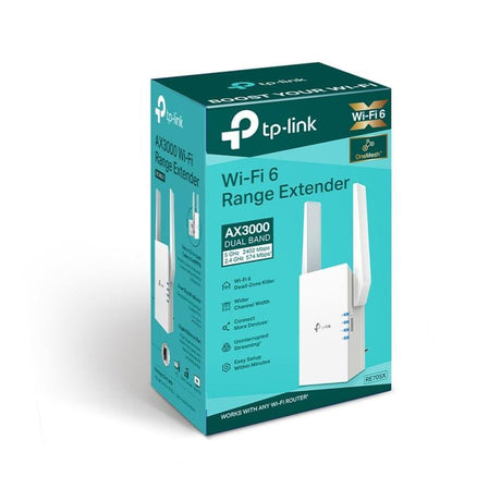 TP-Link Repetor Wi‑Fi 6 TP-Link RE705X AX3000 Dual-Band, OneMesh, Port Gigabit Ethernet, WPA3