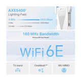 TP-Link TP-Link RE815XE Repeater Wi‑Fi 6E Range Extender, Bandă 6 GHz, Port Ethernet, Instalare WPS/Aplicație