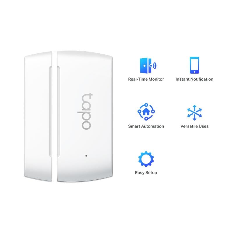 TP-Link Senzor inteligent contact ușă/fereastră TP-Link Tapo T110, notificări în aplicație, necesită hub Tapo