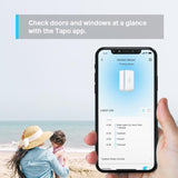 TP-Link Senzor inteligent contact ușă/fereastră TP-Link Tapo T110, notificări în aplicație, necesită hub Tapo