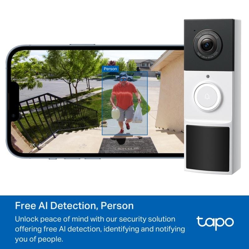 TP-Link Sonerie video smart TP-Link Tapo D210 cu cameră, detectare mișcare, vedere nocturnă și comunicare bidirecțională
