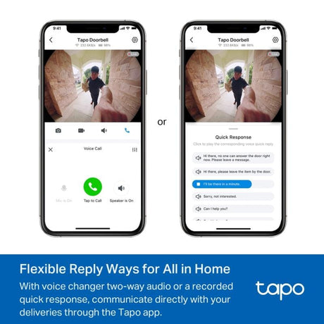 TP-Link Sonerie video inteligentă TP-Link Tapo D235, cameră HD, detecție mișcare, vedere nocturnă, audio bidirecțional, Wi-Fi