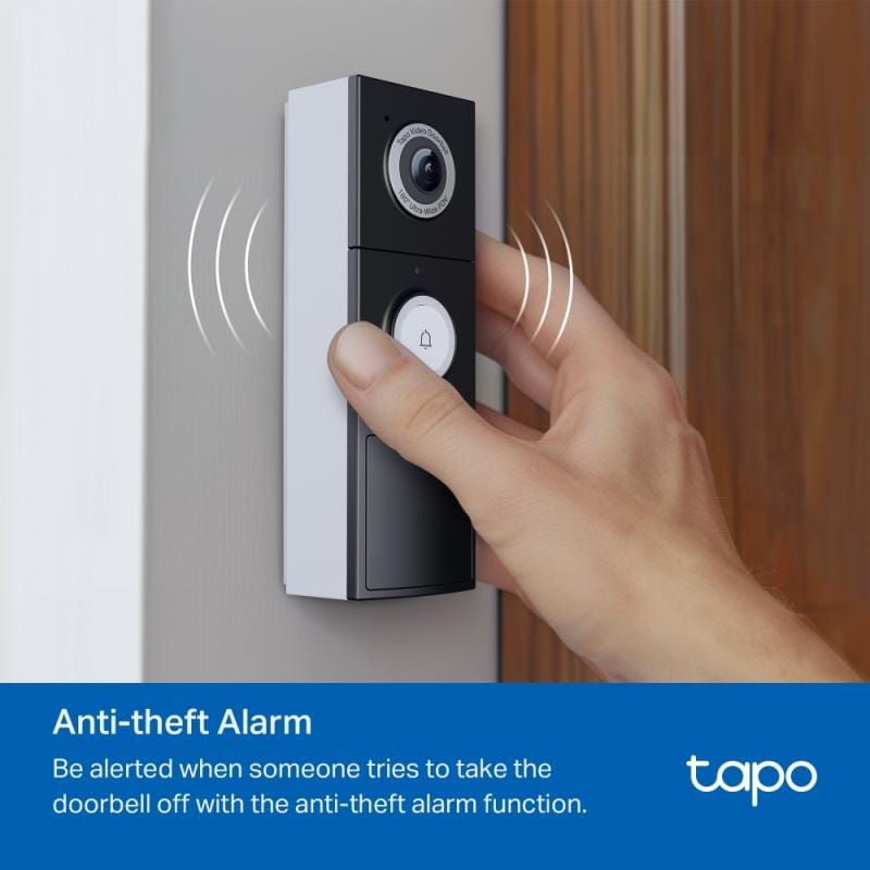 TP-Link Sonerie video inteligentă TP-Link Tapo D235, cameră HD, detecție mișcare, vedere nocturnă, audio bidirecțional, Wi-Fi