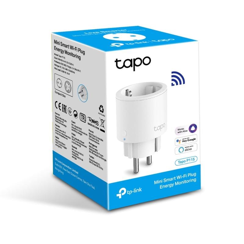 TP-Link Priză inteligentă TP-Link Tapo P115 Wi‑Fi, control prin aplicație, programare și temporizator, 1 buc.