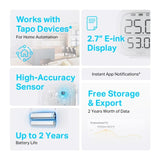 TP-Link Afișaj inteligent temperatură și umiditate TP-Link Tapo T315, ecran digital, pentru interior