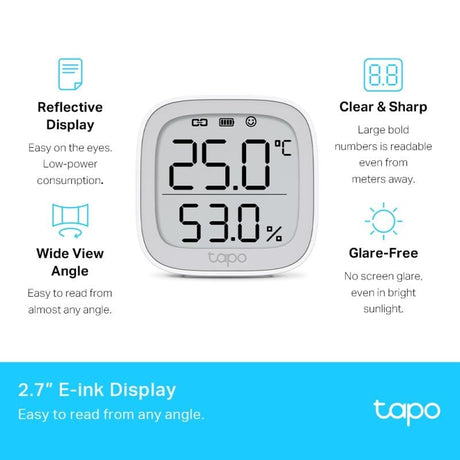 TP-Link Afișaj inteligent temperatură și umiditate TP-Link Tapo T315, ecran digital, pentru interior