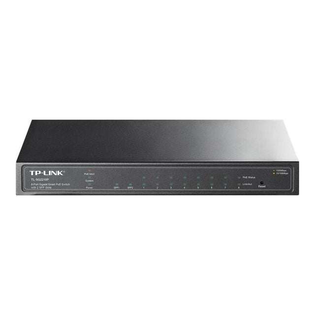 TP-Link Switch Managed TP-Link Omada SG2210P, 8 Porturi Gigabit PoE+ + 2 SFP, Administrare Centralizată, VLAN/QoS, 24/7