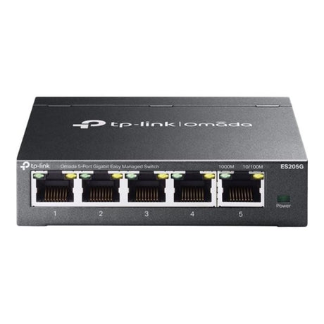 TP-Link Switch Gigabit TP-Link Omada Agile ES205G, 5 Porturi, Managed, VLAN, QoS, IGMP, Desktop Silențios