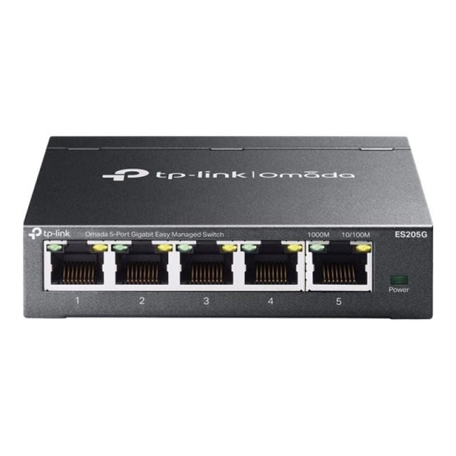 TP-Link Switch Gigabit TP-Link Omada Agile ES205G, 5 Porturi, Managed, VLAN, QoS, IGMP, Desktop Silențios