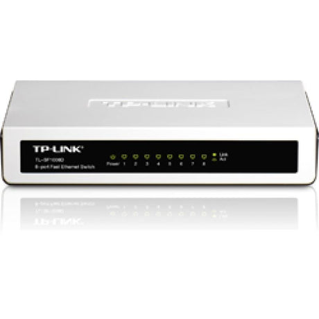 TP-Link Switch TP-Link TL-SF1008D 8 Porturi Fast Ethernet 10/100 Mbps, Plug-and-Play, Compact pentru Birou și Acasă