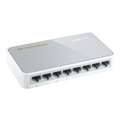 TP-Link Switch TP-Link TL-SF1008D 8 Porturi Fast Ethernet 10/100 Mbps, Plug-and-Play, Compact pentru Birou și Acasă