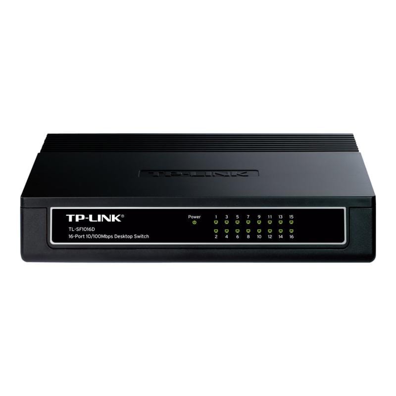 TP-Link Switch TP-Link TL-SF1016D, 16 porturi Fast Ethernet 10/100 Mbps, Plug & Play, design compact, silent