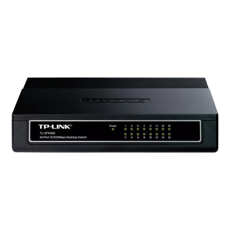 TP-Link Switch TP-Link TL-SF1016D, 16 porturi Fast Ethernet 10/100 Mbps, Plug & Play, design compact, silent