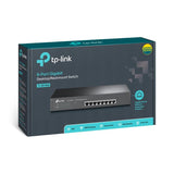 TP-Link Switch TP-LINK TL-SG1008, 8 Porturi Gigabit Ethernet, Plug-and-Play, Carcasă Metalică Compactă pentru Birou/Acasă