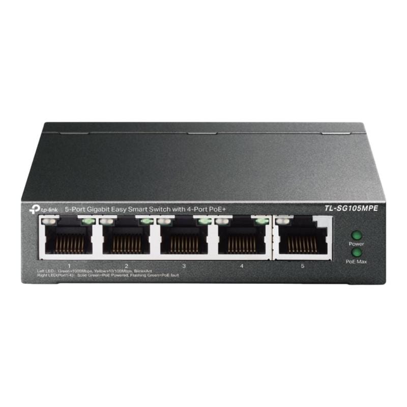 TP-Link Switch TP-Link TL-SG105MPE, 5 porturi Gigabit RJ45 10/100/1000 Mbps, desktop, carcasă metalică