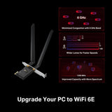 TP-Link Placă de rețea TP-Link Archer TXE72E PCIe Wi‑Fi 6E pentru PC Desktop, conexiune rapidă și stabilă