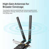 TP-Link Adaptor Wi‑Fi 6 TP‑Link Archer TX20E PCIe, antene externe, conexiune stabilă pentru PC