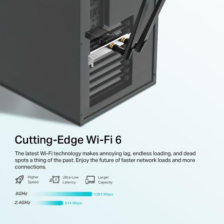 TP-Link Adaptor Wi‑Fi 6 TP‑Link Archer TX20E PCIe, antene externe, conexiune stabilă pentru PC