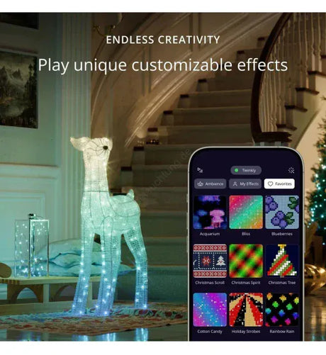 Twinkly Figurina decorativa 3D Twinkly 3D Reindeers - Doe Reindeer 200 LED RGBW 120 cm