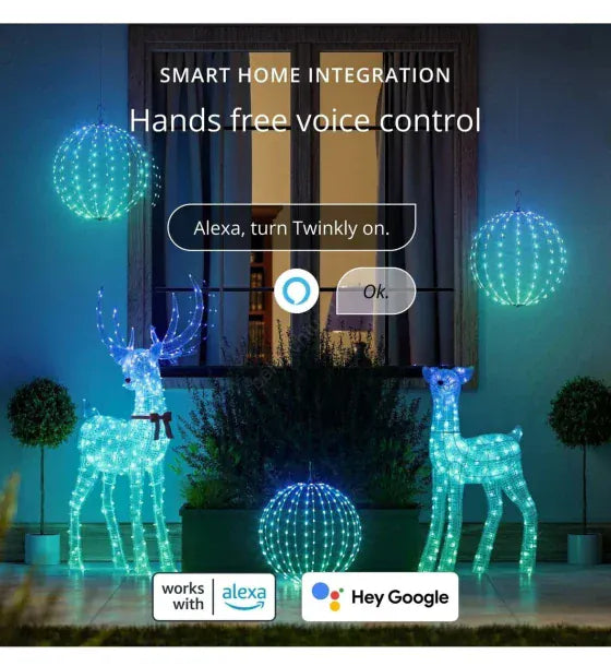 Twinkly Figurina decorativa 3D Twinkly 3D Reindeers - Doe Reindeer 200 LED RGBW 120 cm