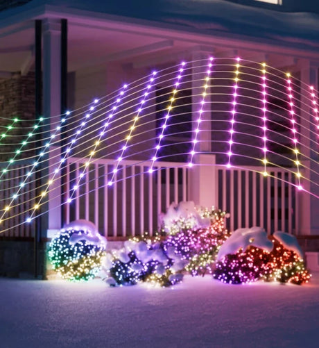 Twinkly Instalatie tip Plasa Twinkly Net 240 LED RGB 1 45x 2 4 m cablu transparent IP44