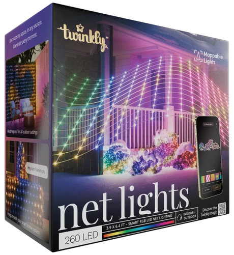 Twinkly Instalatie tip Plasa Twinkly Net 240 LED RGB 1 45x 2 4 m cablu transparent IP44