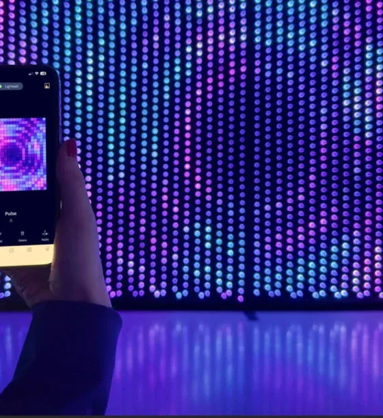 Twinkly Perete lumini Twinkly portabil plug-in RGB 1120 de leduri IP44 bluetooth wi-fi Negru mat