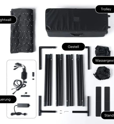 Twinkly Perete lumini Twinkly portabil plug-in RGB 1120 de leduri IP44 bluetooth wi-fi Negru mat