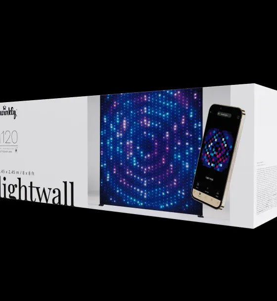 Twinkly Perete lumini Twinkly portabil plug-in RGB 1120 de leduri IP44 bluetooth wi-fi Negru mat
