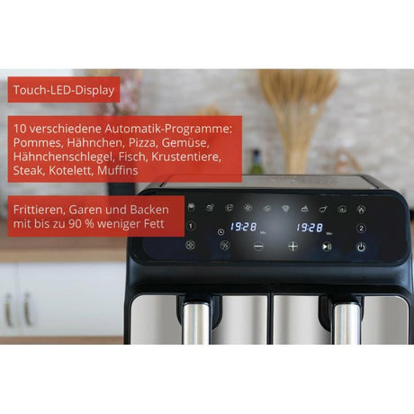 UNOLD Friteuză cu aer cald Unold Double Twin Zone 58685, 2 zone, negru/argintiu