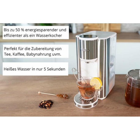 UNOLD Dispenser apă fierbinte Unold Ava 18610, argintiu/alb, încălzire rapidă pentru ceai și cafea