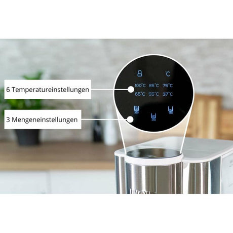 UNOLD Dispenser apă fierbinte Unold Ava 18610, argintiu/alb, încălzire rapidă pentru ceai și cafea