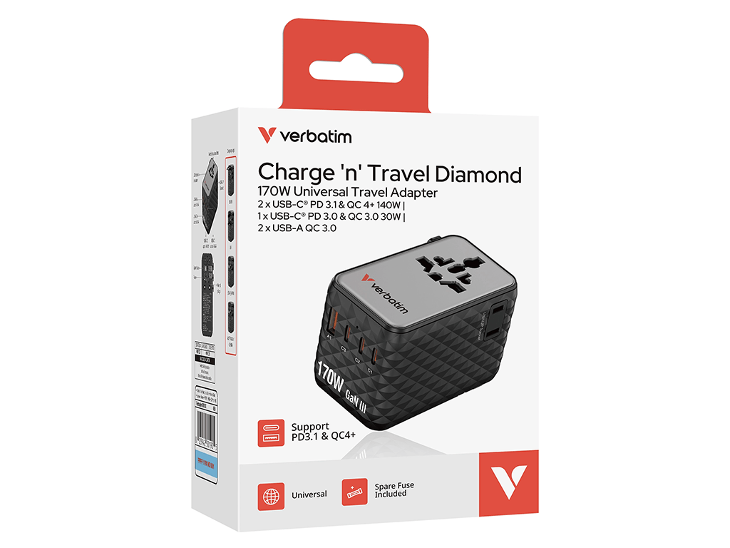 Verbatim Adaptor priza Adaptor priza Verbatim 30190 | 170W, Negru