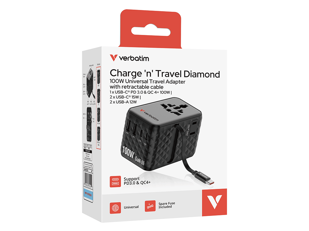 Verbatim Adaptor priza Adaptor priza Verbatim 30191 | 100W, Negru