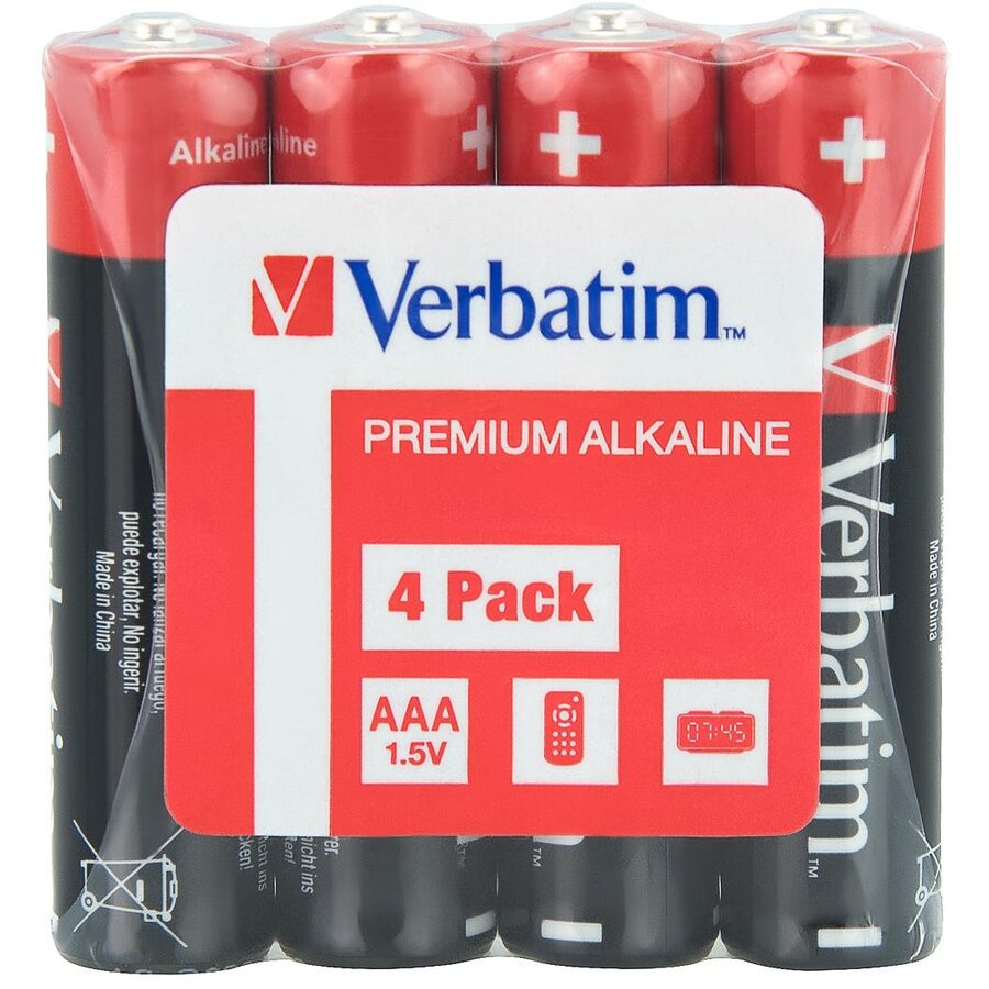 Baterii Verbatim, Alkaline, AAA, 4 buc, 49500