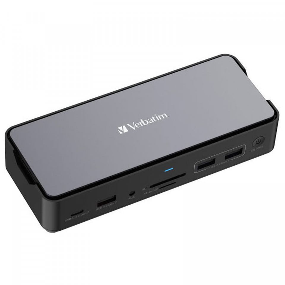 Docking Station USB-C Verbatim CDS-15S 32173 | 15 Porturi, Slot SSD, Argintiu