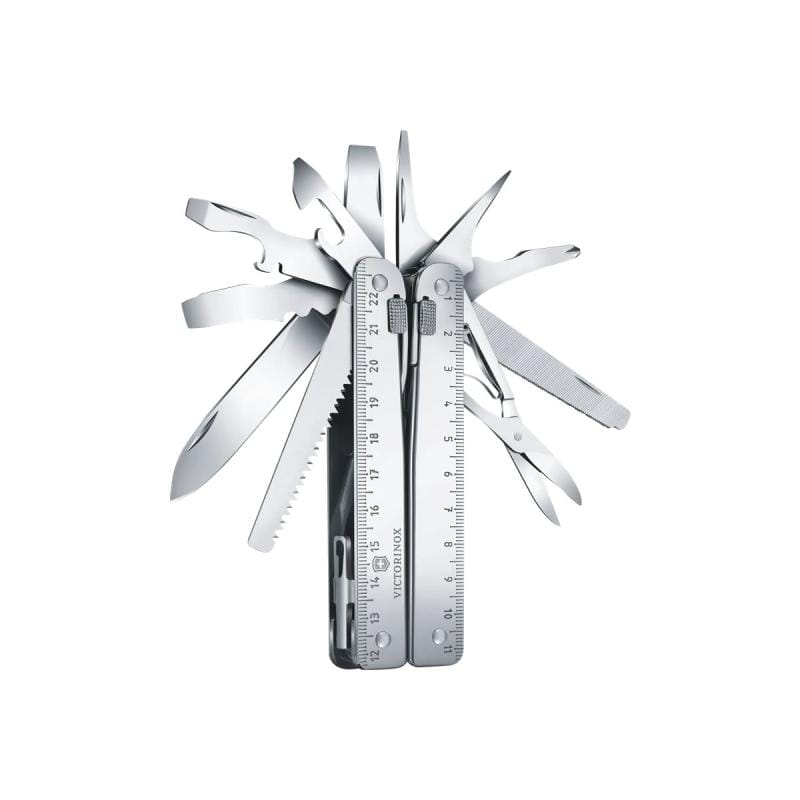 Victorinox Unealtă multifuncțională Victorinox SwissTool X Plus, 39 funcții, oțel inoxidabil argintiu, etui din piele inclus