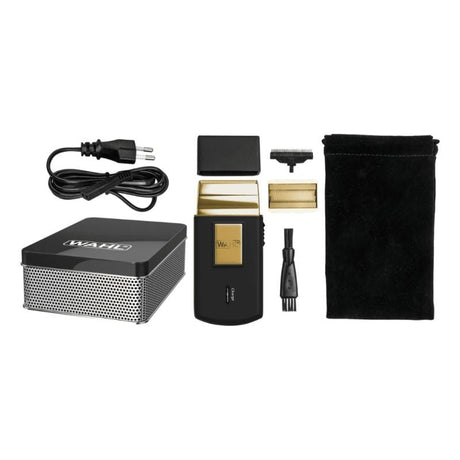 Wahl Aparat de ras Wahl Travel Shaver Gold Edition 07057-016, negru-auriu, compact pentru călătorie