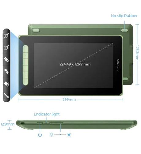 XP-Pen Tableta grafica XP-PEN Artist 10 GEN 2 101 FHD Laminat TILT USB Type-C 88% RGB include Pen X3 Elite Manusa 10 varfuri de rezerva Verde